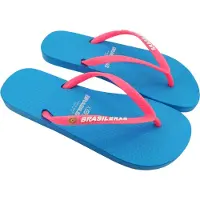 Brasileras Chinelos de dedo 'Neon' azul claro / rosa / branco