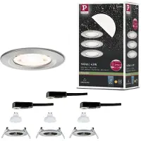 Paulmann Lâmpada embutida NOVA, ferro, Ø 8 cm, rígida, 2 700 K, conjunto de 3