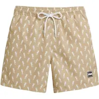 Urban Classics Calções de banho bege escuro / branco
