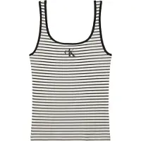 Calvin Klein Jeans Camiseta Sem Mangas Striped Monologo Scoop Nk Rib