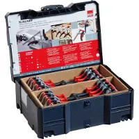 Bessey KliKlamp Case KLIS, conjunto de 16 grampos de aperto rápido em mala com KLI12, KLI16, KLI20 e KLI25
