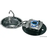 Osculati Fogão Folfable De 1 Queimador Com Pia Redonda 340x180 Mm 1750w