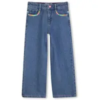 Billieblush para menina. U21875 Calças de ganga bordadas azuis (3Y= 94cm), Azul, Casual, Algodão, Denim, moda infantil