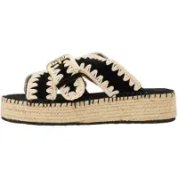 Mou para mulher. MU.SW641003A Sandálias de juta preta (39), Preto, 3 a 5cm, Nenhum, Casual