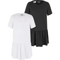 Urban Classics Vestido 'Valance' preto / branco