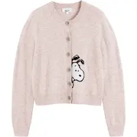 Chinti & Parker Casaco de malha 'Sneeky Snoopy' rosado / preto / branco