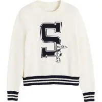 Chinti & Parker Pullover 'Snoopy Varsity' creme / preto