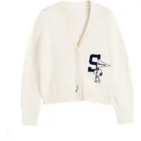 Chinti & Parker Casaco de malha 'Snoopy Varsity' creme / navy