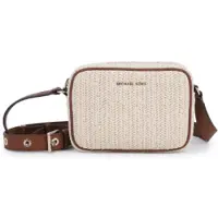 Michael Kors para menina. R30630 Bolsa de ombro casual bege (OSFA), Poliuretano, moda infantil