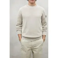 Ecoalf para homem. MCMGAKNTAIL00639S25-241 Camisola bege com cauda (S), Casual, Algodão orgânico, Sustentável