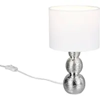 Reality Candeeiro de mesa Lova, branco/prateado, altura 29 cm, vidro/cerâmica E27