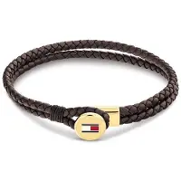 Tommy Hilfiger Double brown leather Bracciale Bruce Leather 2790670 - Length: 19 cm