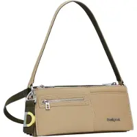 Desigual , Bolsa conversível bicolor pequena, Mulher, Poliuretano, Marrom, U