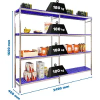 Simoninox Prateleira De Metal Initial 4pp 1600x2490x400 Mm