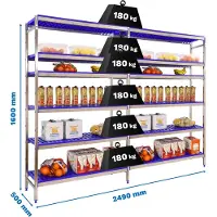 Simoninox Prateleira De Metal Initial 6pp 1600x2490x500 Mm