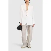 Semicouture para mulher. S6SM06 Blazer branco Ebony (42), Casual, Viscoso