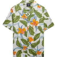 Superdry para homem. M4011128A Camisa verde havaiana (3XL), Casual, Modal, Manga curta