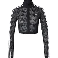 Adidas Casaco de malha 'Firebird Classic' preto / branco