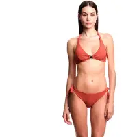 Emporio Armani para mulher. EW003272_AF20238 Biquíni de Lycra texturizada castanho (XL), Marrom, Beachwear, Poliéster