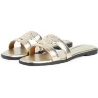 Tommy Hilfiger para mulher. FW0FW09325 Mulas em pele dourada metalizada (41), Couro, Plano, Nenhum, Casual