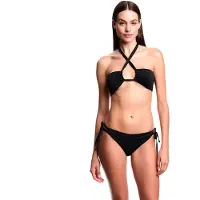 Emporio Armani para mulher. EW003391_AF20255 Biquíni de lurex preto (XL), Beachwear, Poliamida