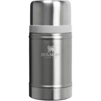 Stanley The Legendary Food Jar 24oz, Stainless Steel Ash 10-11350-0033 recipiente para alimentos com tampa de rosca e copo, 700 ml