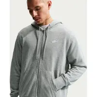 Nike Casaco em moletão 'Club Fleece' acinzentado / branco