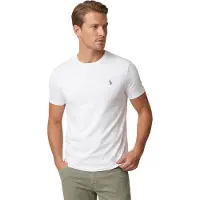 Ralph Lauren para homem. 710740727002 T-shirt de algodão Slim Fit personalizada branca (XXL), Branco, Casual, Manga curta