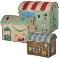 Rice Cesto De Armazenamento Fun Fair Raffia Toy Baskets