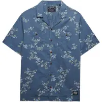 Superdry para homem. M4011130A Camisa estampada azul (XL), Casual, Algodão, Manga curta