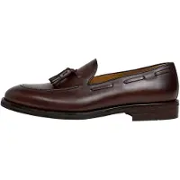 Hackett London para homem. HMS200061 Mocassins de pele Mayfair castanho escuro (42), Couro, Marrom, 1 a 3cm, Nenhum, Casual, Clássico