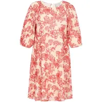 Usha Vestido bege / vermelho