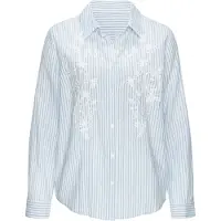 LASCANA Blusa azul claro / branco