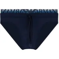 Emporio Armani para homem. EM000582_AF20432 Sunga com faixa do logotipo marinho (S), Beachwear, Poliamida