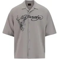 Ed Hardy Camisa cinzento / preto