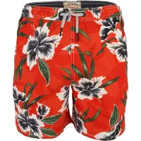 Superdry para homem. M3010264A Fato de banho vermelho com estampado havaiano 16 (L), Beachwear, Polister Reciclado
