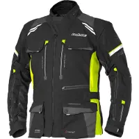 Büse Highland III Casaco feminino em tecido Preto/Amarelo néon 46