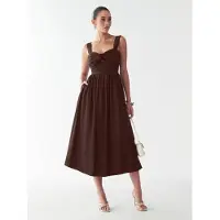 BWLDR Vestido 'Midas' castanho escuro