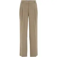 We fashion Calças com vincos greige