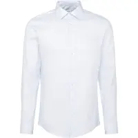 Seidensticker Camisa clássica azul claro / branco