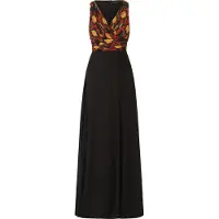 Kraimod Vestido de festa laranja / vermelho escuro / preto
