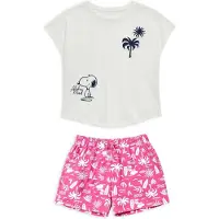 Gisela Pijama De Manga Curta Snoopy Print