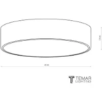 TEMAR LIGHTING Candeeiro de teto Cleo, Ø 30 cm, IP20, preto, metal, E27