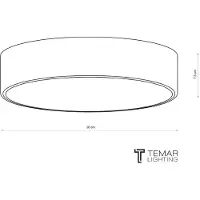 TEMAR LIGHTING Candeeiro de teto Cleo 300, preto, sensor, IP20, Ø 30 cm, metal
