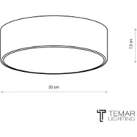 TEMAR LIGHTING Candeeiro de teto Cleo 200, cinzento, sensor, IP20, Ø 20 cm, E27