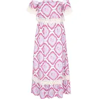 IZIA Vestido 'Festival' azul claro / fúcsia / rosa claro / branco