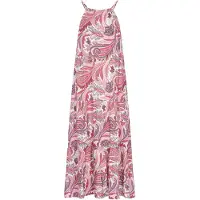 IZIA Vestido de verão 'Festival' cinzento escuro / cor-de-rosa / vermelho claro / branco