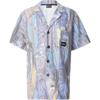 Carlo colucci Camisa navy / azul céu / cinzento escuro / laranja pastel