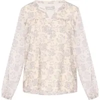 Usha Blusa 'Casual' lavanda / offwhite
