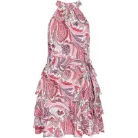 IZIA Vestido de verão 'Festival' cinzento / cor-de-rosa / vermelho / branco